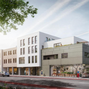 Neubau eines Wohn- und Geschäftshauses mit Markt, Tagesbetreuung und Service-Wohnen.
Foto Stand Visualisierung. - Gewerbe Immobilien  - STIMMO Hausbau Sachsen